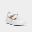Salomé à scratchs en cuir Kickers blanc bébé fille