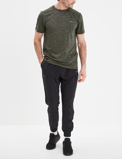 T-shirt technique outdoor léger Trappeur vert kaki homme