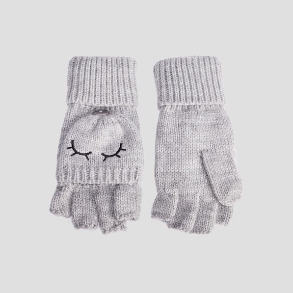 mitaines 2 en 1 gris fille Mitaines 2-en-1 gris fille
