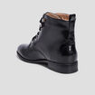 Bottines à lacets vernies noir femme