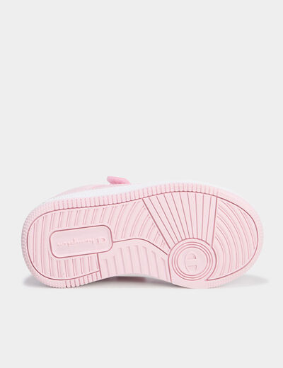 Tennis basses à scratchs Champion rose pastel fille