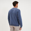 Sweat molleton col rond bleu lavande homme
