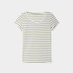 T-shirt rayé manches courtes ecru femme