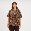 T-shirt col rond manches courtes coton ficelle femme grande taille