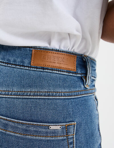 Jean stretch slim 7/8 ème denim stone femme