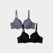 Lot 2 soutiens-gorge corbeille dentelle bleu gris femme