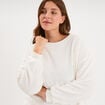Sweat d&eacute;tails torsades manches longues blanc femme grande taille