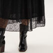 Jupe longue dentelle &eacute;vas&eacute;e noir femme