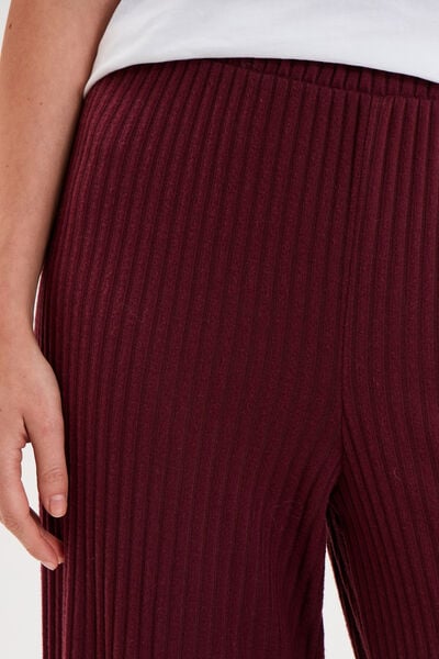 Bas de pyjama large c&ocirc;tel&eacute; long prune femme