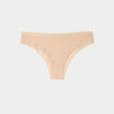Lot 2 tangas bandes dentelle beige femme