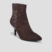 Bottines pointues à talons marron femme