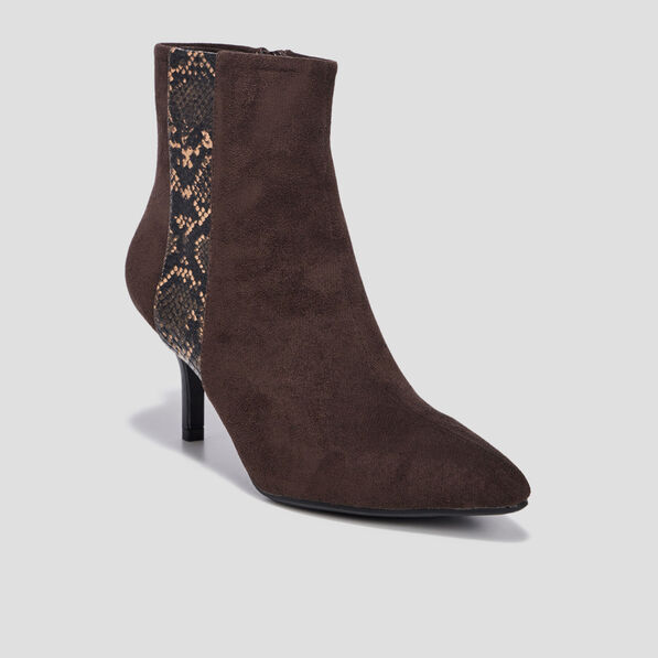 Bottines pointues à talons marron femme