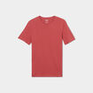 T-shirt droit en coton manches courtes rouge fonc&eacute; homme
