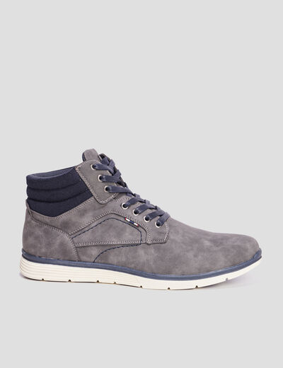 Boots à lacets gris homme