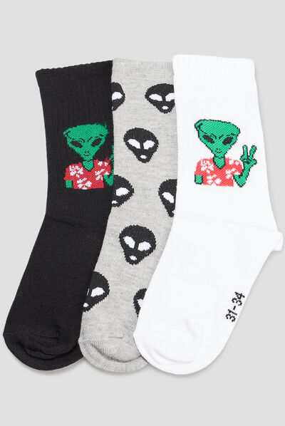 Lot 3 paires chaussettes blanc garçon