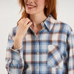 Chemise manches longues coton bleu femme