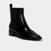 Bottines chelsea bout carr&eacute; talon bloc noir femme