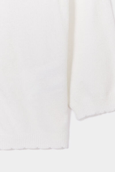 Gilet volants et bord festonné Kimbaloo blanc bébé fille