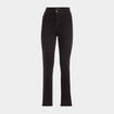 Jeans slim taille haute fendu denim noir femme
