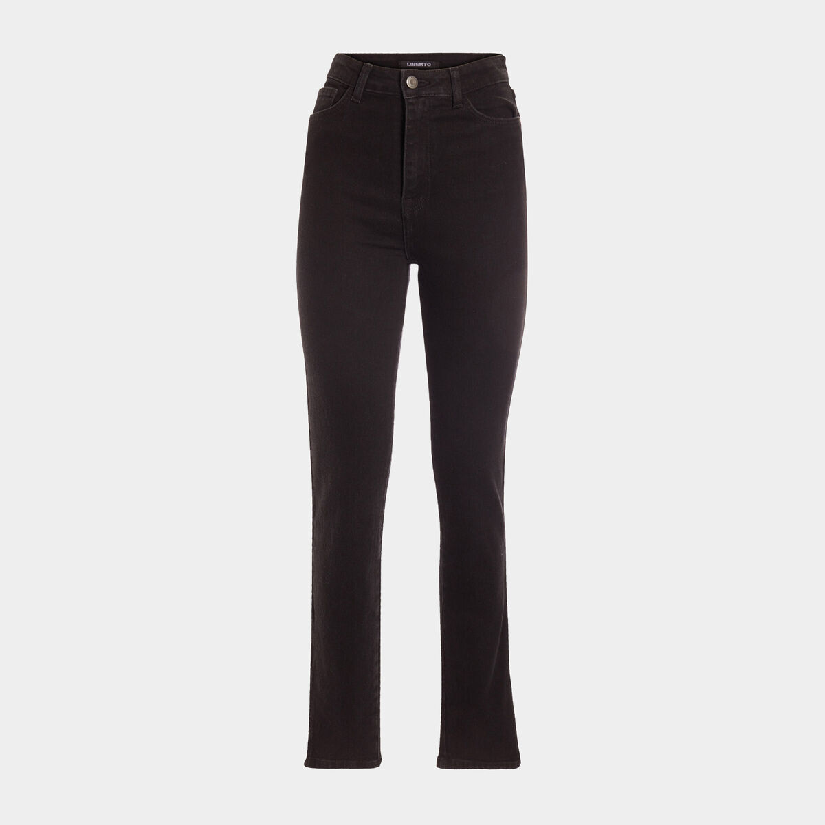 Jeans slim taille haute fendu denim noir femme