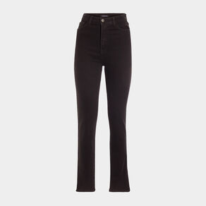 jeans slim taille haute fendu denim noir femme Jeans slim taille haute fendu denim noir femme