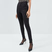 Pantalon skinny taille haute noir femme