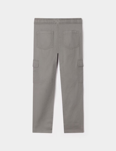 Pantalon cargo taille élastiquée vert kaki garçon