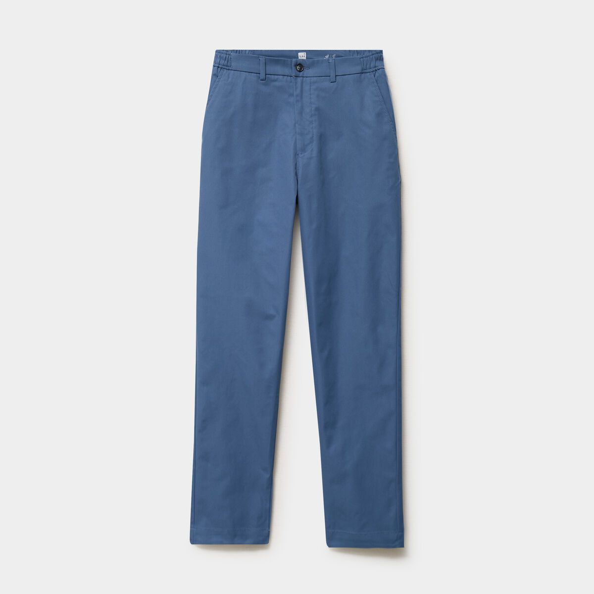 Pantalon chino droit extensible bleu gris homme