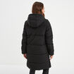 Doudoune longue à capuche noir femme