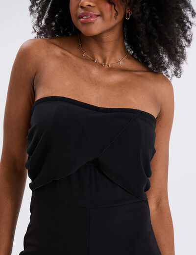 Combinaison pantalon bustier noir femme