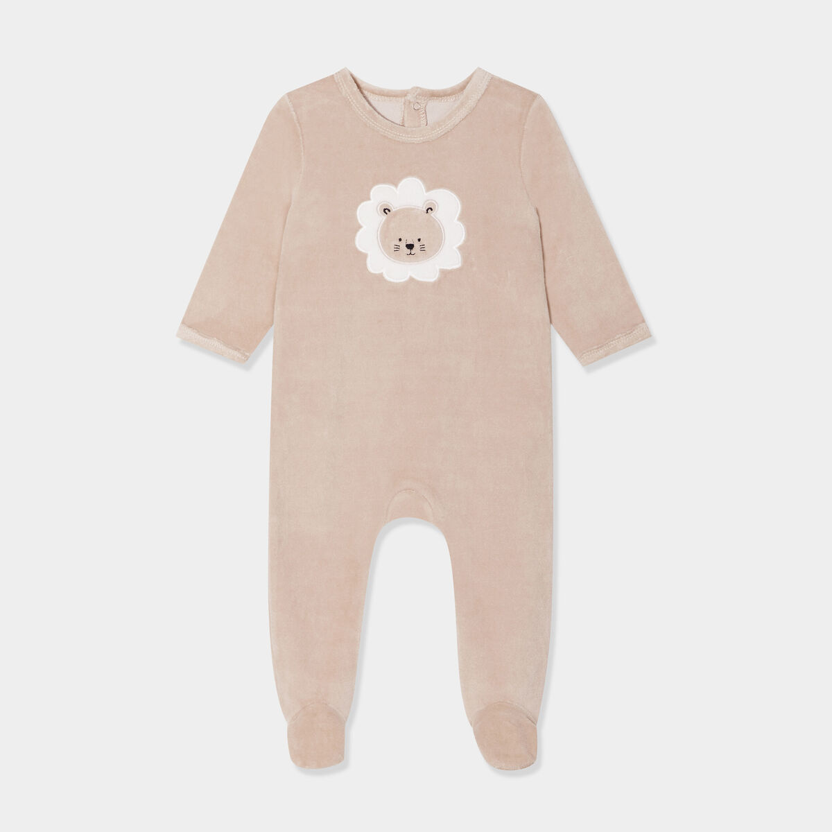 Dors-bien manches longues boutonn&eacute; beige b&eacute;b&eacute;