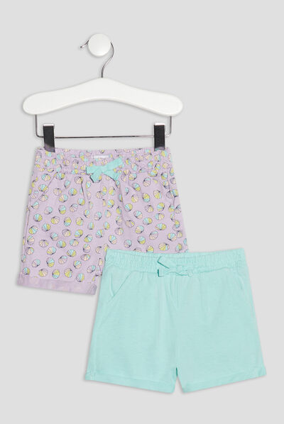 Lot 2 shorts violet clair bébé fille