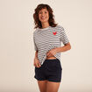 Ensemble pyjama short 2 pi&egrave;ces coton ecru femme