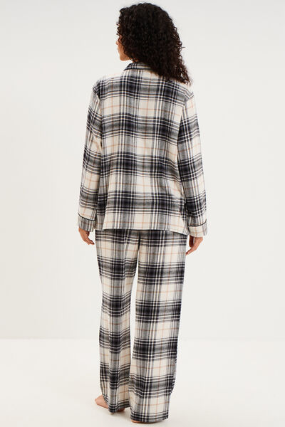 Ensemble pyjama chemise et pantalon blanc femme