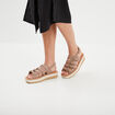 Sandales plateformes en cuir Kickers sable femme