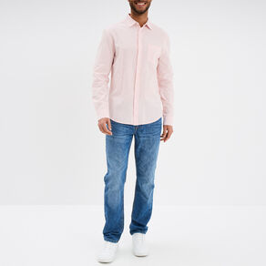 chemise manches longues lin melange rose clair homme Chemise manches longues lin mélangé rose clair homme