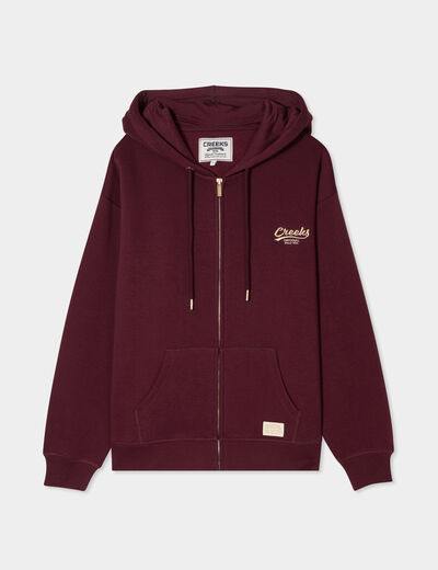 Sweat zippé à capuche Creeks Original bordeaux femme