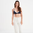Soutien-gorge triangle coton à coque bleu marine femme