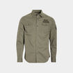 Chemise coton manches longues vert kaki homme