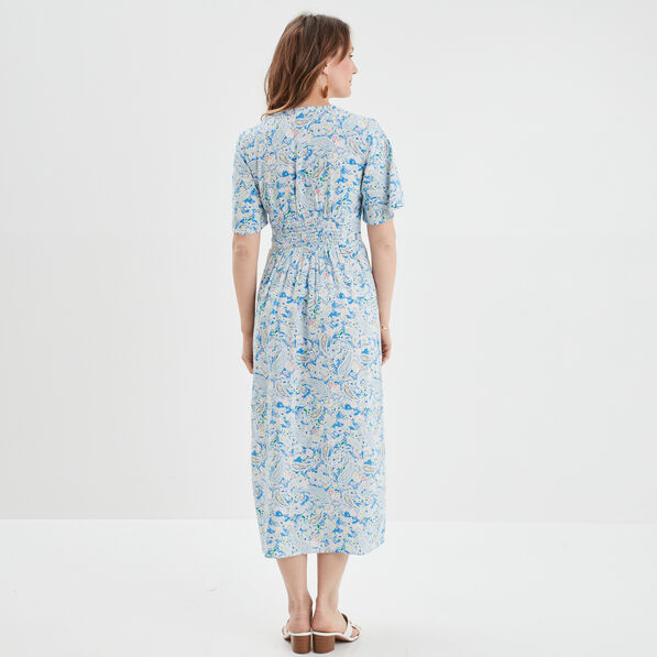Robe longue droite Creeks blanc femme