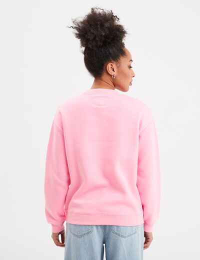 Sweat col rond manches longues Creeks rose fluo femme