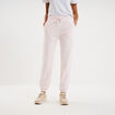 Pantalon jogging droit molleton rose clair femme