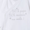Ensemble body croisé et dors-bien coton blanc bébé