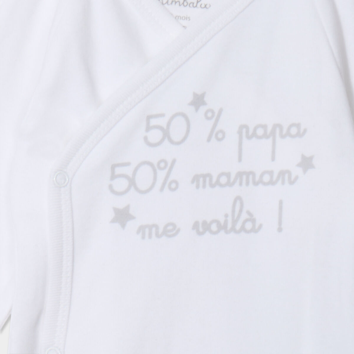 Ensemble body croisé et dors-bien coton blanc bébé