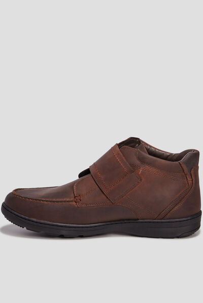 Bottines en cuir marron homme