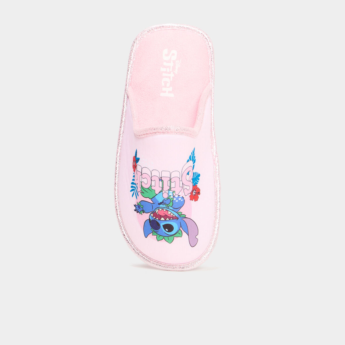 Chaussons mules Stitch rose femme