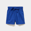 Short large broderie anglaise coton bleu electrique femme