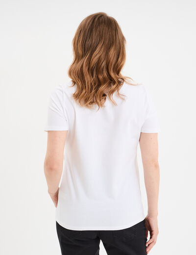 T-shirt manches courtes allaitement blanc femme maternité