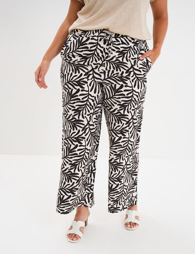 Pantalon large fluide blanc femme grande taille