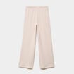 Bas de pyjama large c&ocirc;tel&eacute; long beige femme